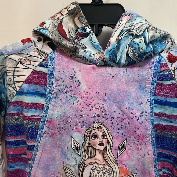 Boutique Disney Frozen Colorful Character Print Hoodie With Pockets - Picture 5 of 11